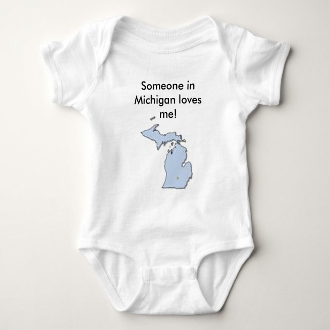 Baby, jemand in Michigan-Lieben ich! Baby Strampler (Vorderseite)