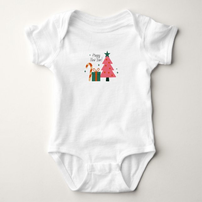 Baby Jersey Bodysuit Happy New Year Strampler (Vorderseite)