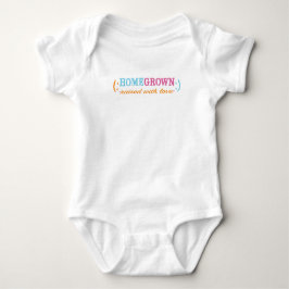 Baby Jersey Bodysuit "HomeGrown"/PINK Baby Strampler