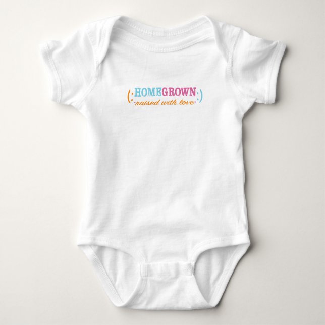 Baby Jersey Bodysuit "HomeGrown"/PINK Baby Strampler (Vorderseite)
