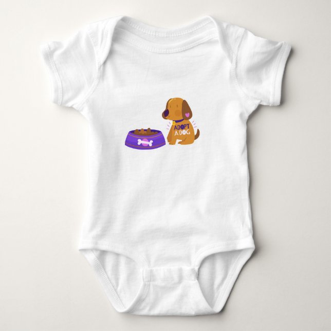 Baby Jersey Bodysuit mit Adorable Dog Print Strampler (Vorderseite)