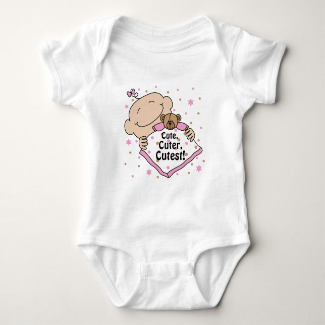 Baby Jersey Bodysuit "Niedlich Niedlich Niedlicher Baby Strampler (Vorderseite)