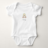 Baby Jersey Bodysuit - Rainbow and Hearts Bib