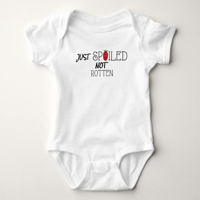 Baby Jersey Bodysuit "Spoiled not Rotten"/Red Appl Strampler (Vorderseite)