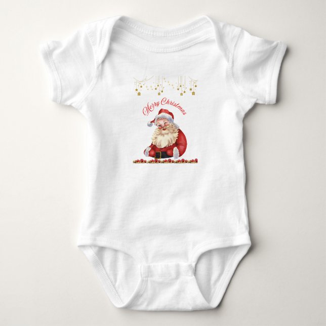 Baby Jersey Bodysuit - Weihnachtsdesign Bodysuit Baby Strampler (Vorderseite)