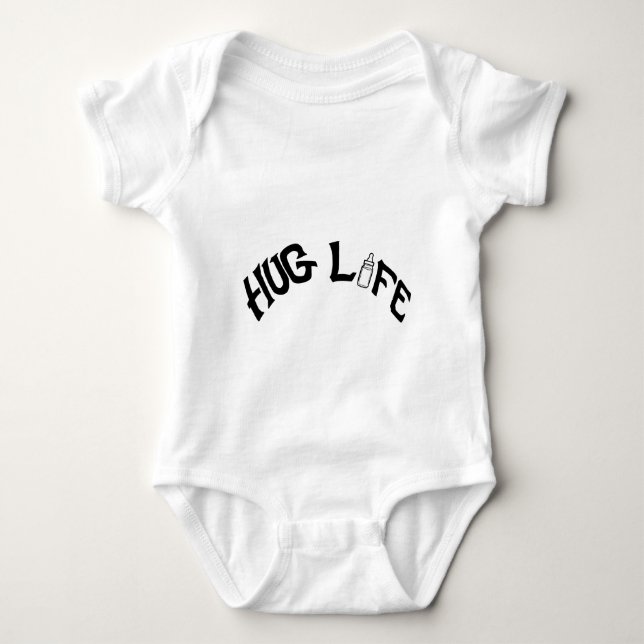 Baby-Jersey-Bodysuit, Weiß - Umarmungs-Leben Baby Strampler (Vorderseite)