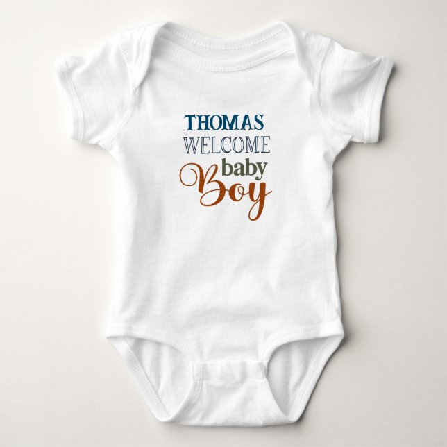 Baby Jersey Personalisiert Bodysuit Baby Strampler (Vorderseite)
