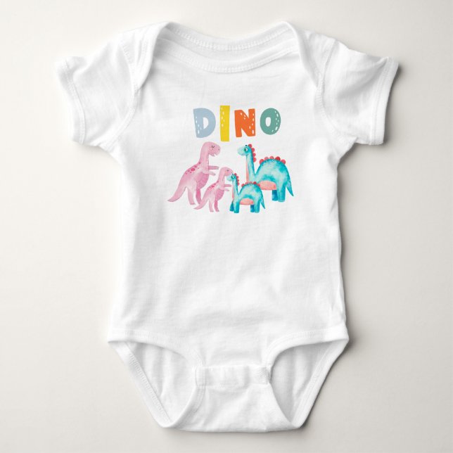 Baby-Jersy-Anzug mit bedrucktem Dinos Baby Strampler (Vorderseite)