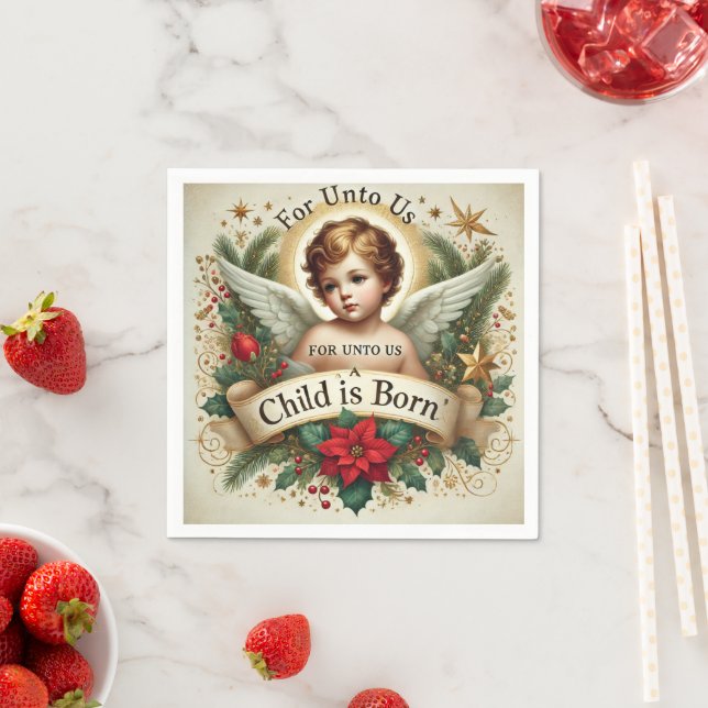 Baby Jesus Christmas Scripting Verse Découpage Serviette (Beispiel)