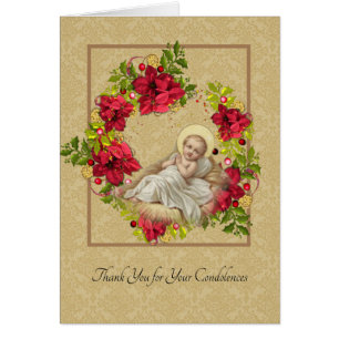 Baby Jesus Floral katholisches Beileid Vielen Dank