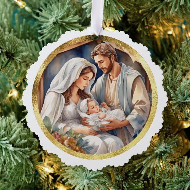 Baby Jesus | Geburtsurlaubskarte Ornament Karte (Insitu (Baum))
