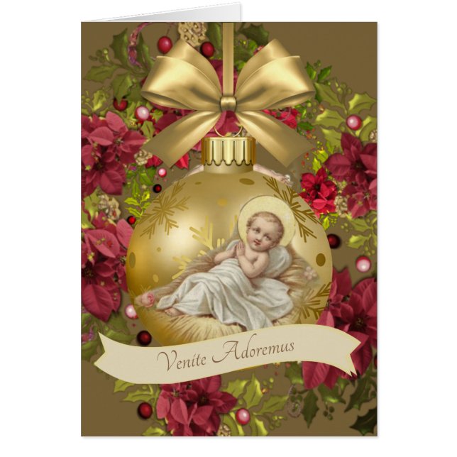 Baby Jesus im Krippen-WeihnachtsblumenKranz (Vorne)