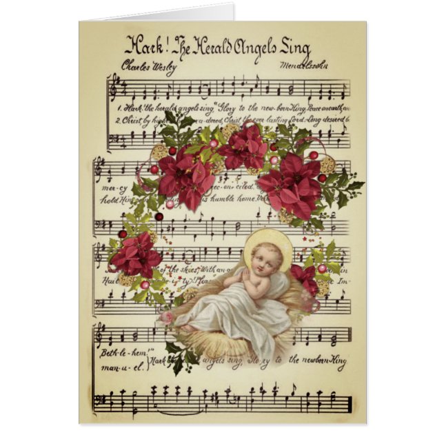 Baby Jesus in den Krippen-WeihnachtsblumenNoten (Vorne)