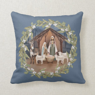 Baby Jesus in der Krippe des Mangers Kissen