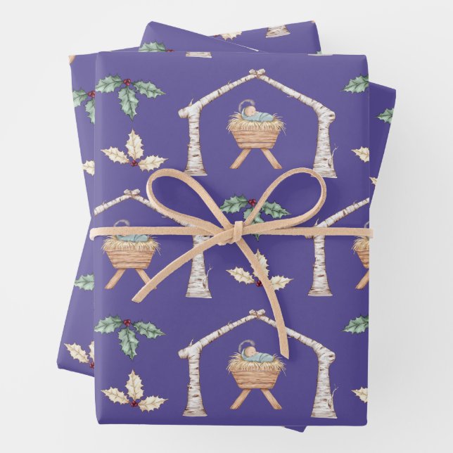 Baby Jesus in Manger Geschenkpapier Set (Beispiel)