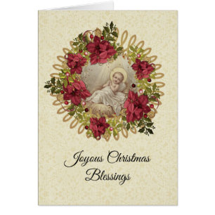 Baby Jesus in Manger Noël Floral Wreath