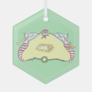 Baby-Jesus-Kartusche Ornament Aus Glas