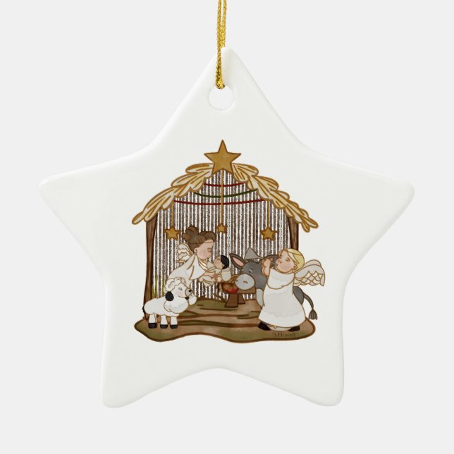 Baby Jesus Krippe Ornament (Vorne)