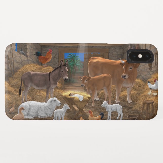 Baby Jesus Manger Heilige Nacht Weihnachtskrippe Case-Mate iPhone Hülle (Rückseite (Horizontal))