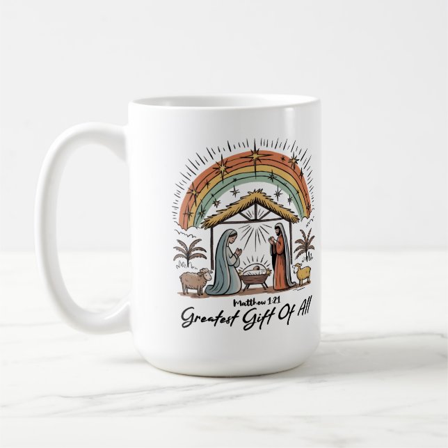 Baby Jesus Mary Joseph Nativity Christlich Kaffeetasse (Links)