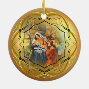 Baby Jesus, Mary & Joseph, The Heilige Familie, An Keramik Ornament