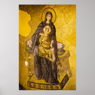 Baby Jesus mit Mary Byzantine Mosaik Poster