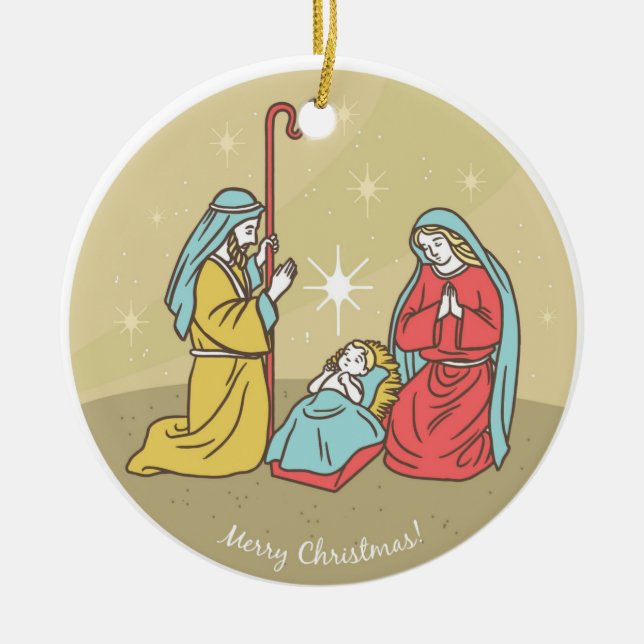 Baby Jesus Nativity Keramik Ornament (Vorne)