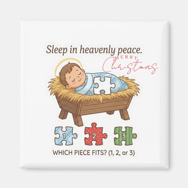 Baby Jesus Puzzle-Pattern-Spiel Magnet (Vorne)