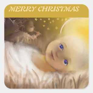 Baby Jesus Quadratischer Aufkleber
