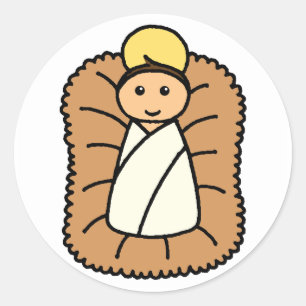 Baby Jesus Runder Aufkleber