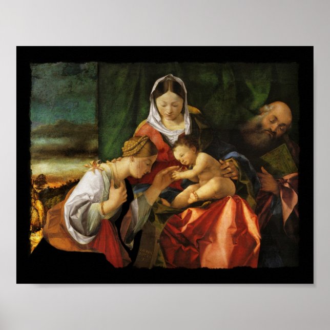 Baby Jesus Saint Catherine und Mary Poster (Vorne)