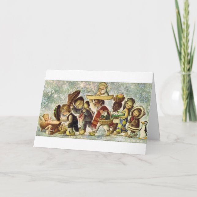 Baby Jesus und Kinder Weihnachten 1964 (Vorderseite)