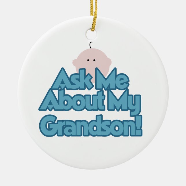 Baby-Junge fragen über meine Enkel-Geschenke Keramikornament (Vorne)