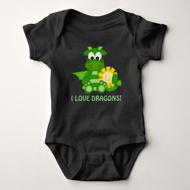 Baby-Junge-Liebe Dragons Bodysuit Baby Strampler (Vorderseite)