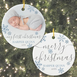 Baby Junge Mein erstes Weihnachtsfoto Keramik Ornament