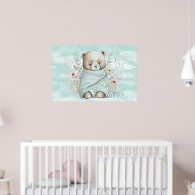 Baby-Junge-Teddybär in eine Decke gewickelt 