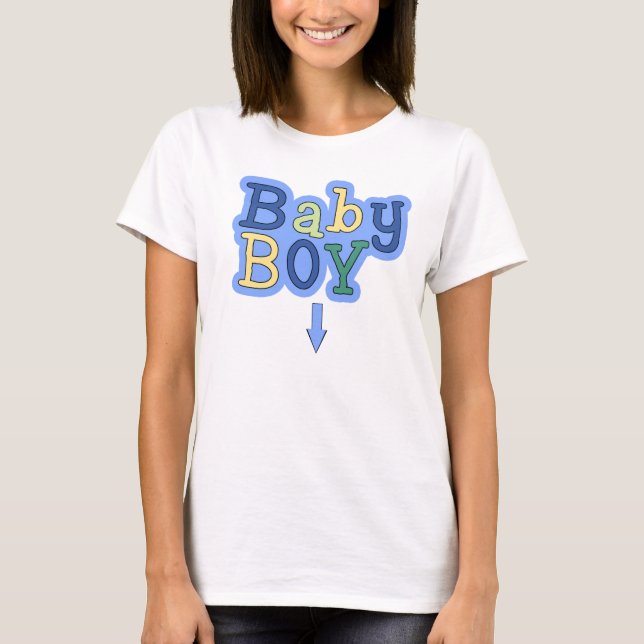 Baby-Jungen-Schwangerschafts-Mitteilungs-T - Shirt (Vorderseite)