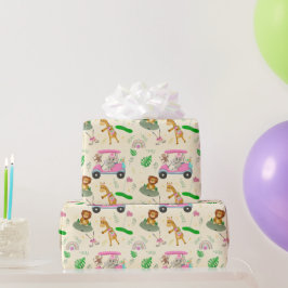 Baby Jungle Animals Golfing Baby Dusche Geschenkpapier
