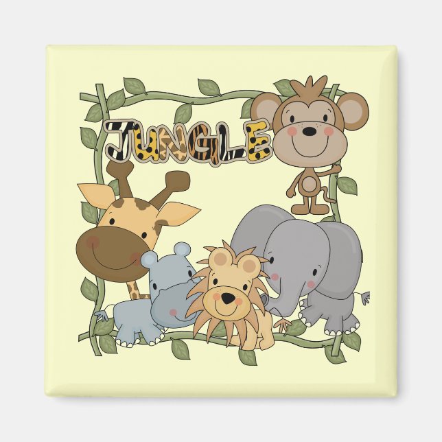 Baby Jungle Animals Tshirts und Geschenke Magnet (Vorne)