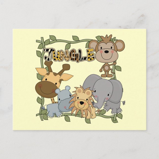 Baby Jungle Animals Tshirts und Geschenke Postkarte (Vorderseite)