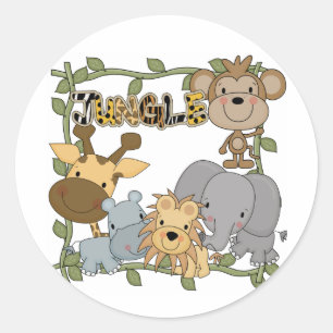 Baby Jungle Animals Tshirts und Geschenke Runder Aufkleber