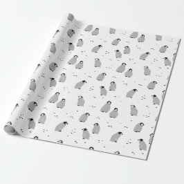 Baby Kaiser Pinguin Chicks Muster in Weiß Geschenkpapier