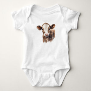 Baby-Kälbchen-Kopf Süßes Farmtier Baby-Body Baby Strampler