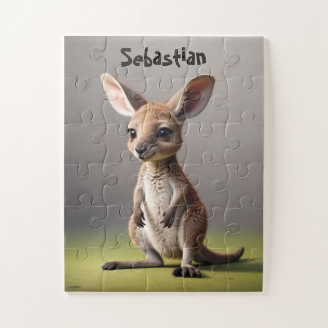 Baby Kangaroo Junge mit Namen (Vertikal)