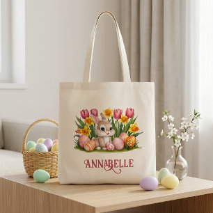 Baby Kaninchen Personalisiert Ostereier Jagd Tote  Tragetasche