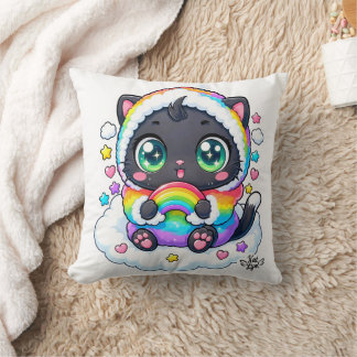 Baby Kat Lym Cute Rainbow Cat Kissen