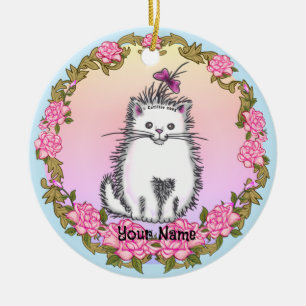 Baby Kätzchen Katze  Keramik Ornament