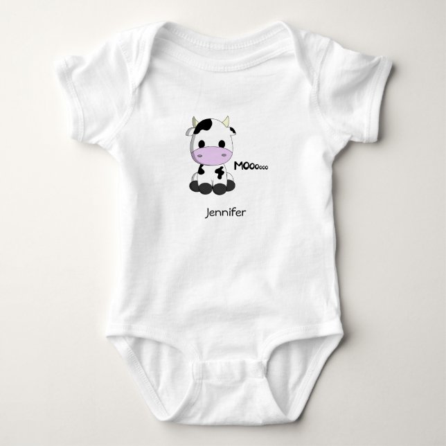 Baby kawaii Kuh-Cartoonname Strampler (Vorderseite)