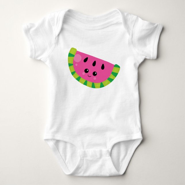 Baby Kawaii Watermelon Summer Fruit Grily Baby Strampler (Vorderseite)