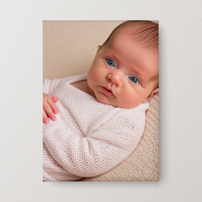 Baby Keepake Foto personalisieren Button (Vorderseite)